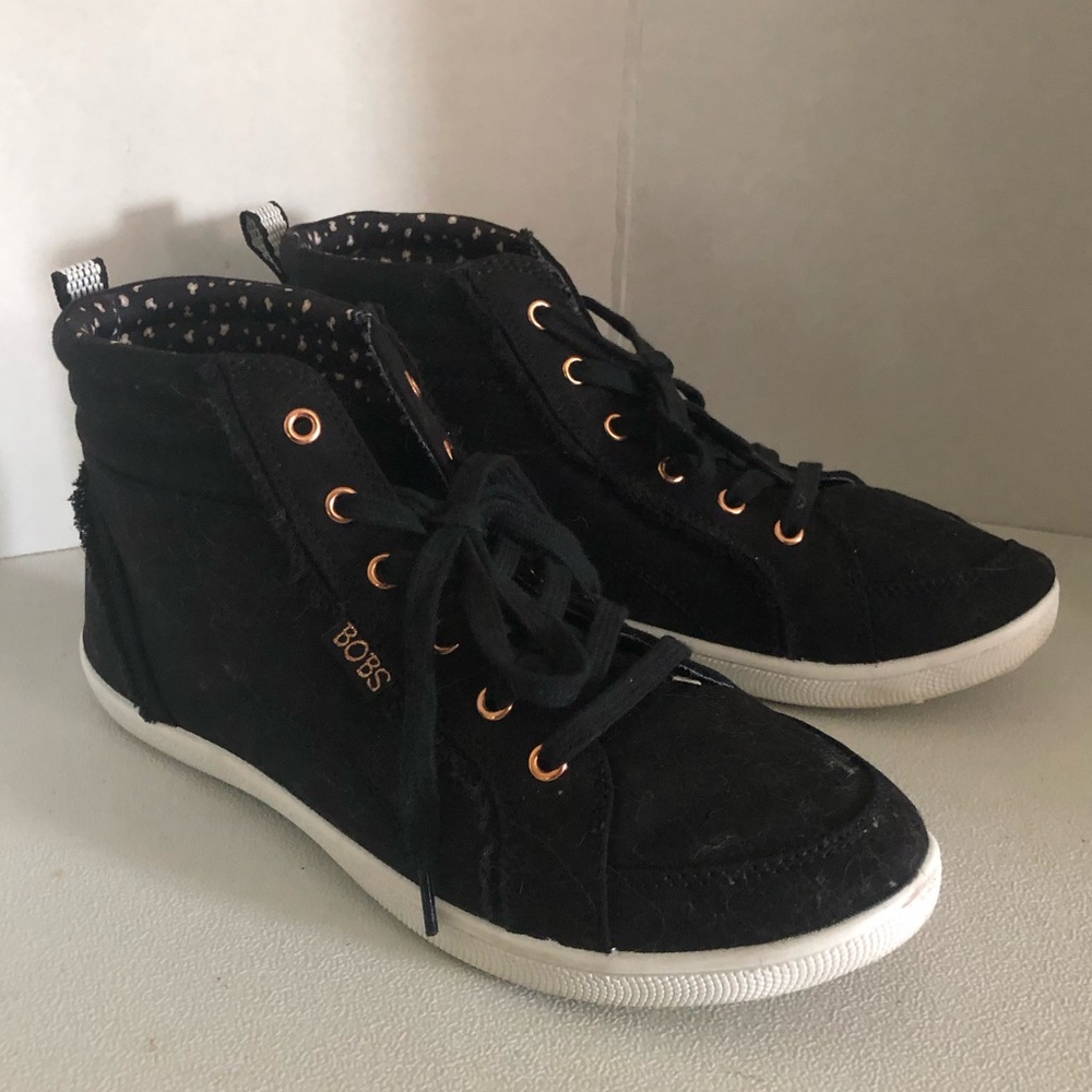 Skechers Bobs Black High Tops sz 8 EUC